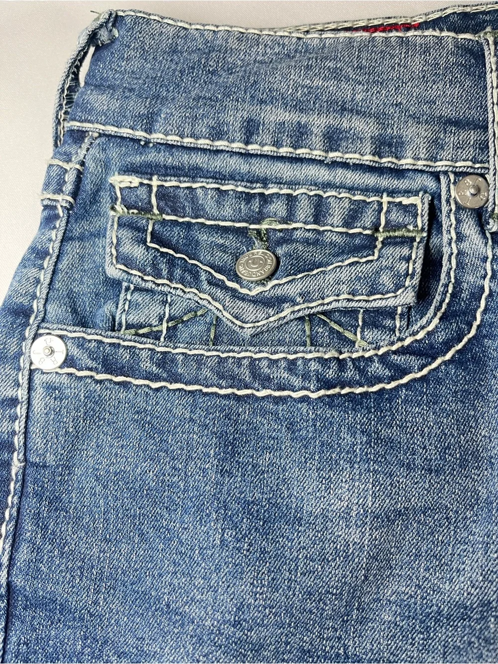 True Religion Geno Big T Flap Slim Jeans Men’s 32x32 Medium Spiced Orchard Wash